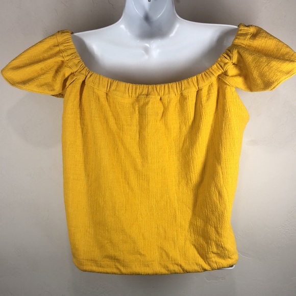 Texture & Thread Madewell yellow tie front top size medium - Picture 7 of 11